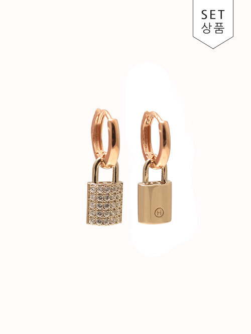 14K 18K 체네스 자물쇠 귀걸이