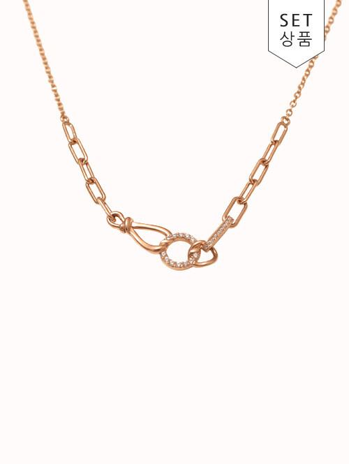 14K 18K 렌리스 써클 매듭 클립체인 목걸이
