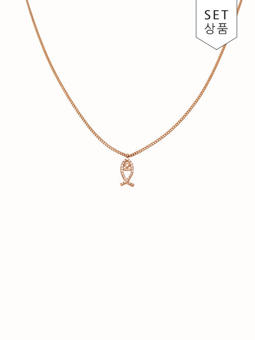 14K 18K 에밋트 피쉬 목걸이