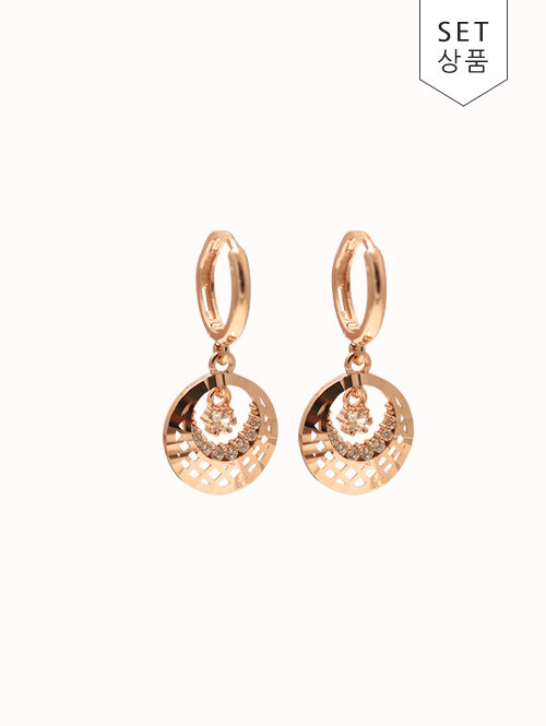 14K 18K 레투체 써클 매쉬 귀걸이