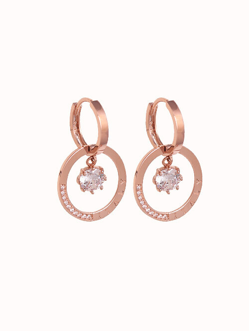 14K 18K 서린 써클 큐빅 귀걸이