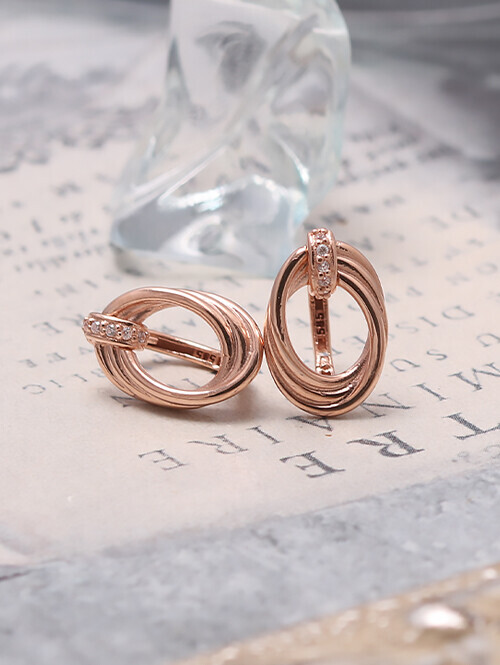 14K 18K 몽젠 트리플 링 귀걸이