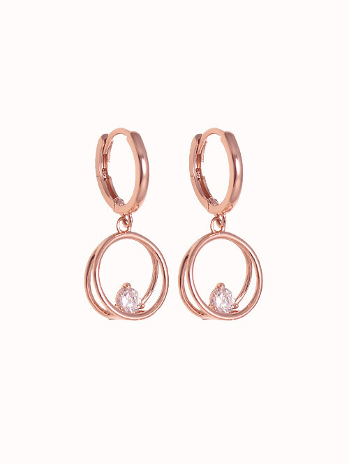14K 18K 페린스 써클 큐빅 귀걸이