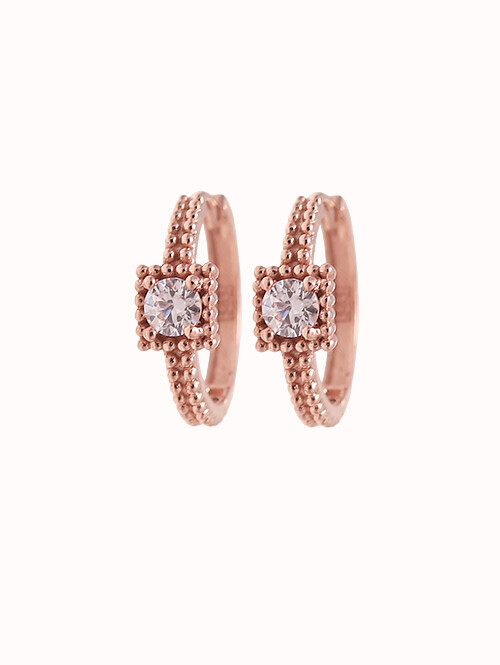 14K 18K 엔티크 버블 스퀘어 큐빅 귀걸이