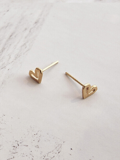 14K 미즈 하트 라인 귀걸이