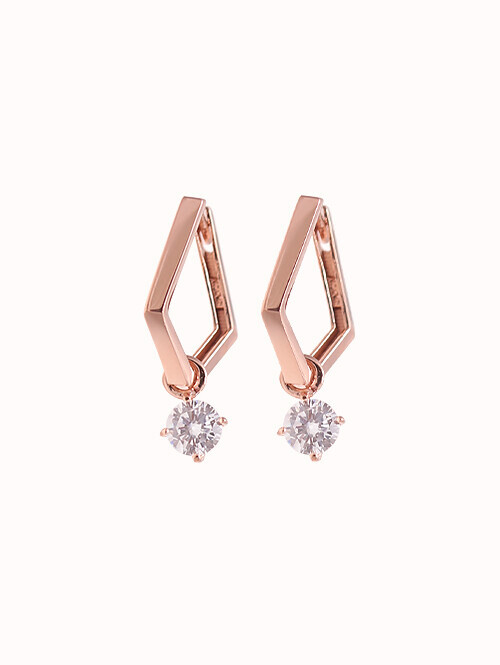 14K 18K 수아인 스퀘어 큐빅 귀걸이