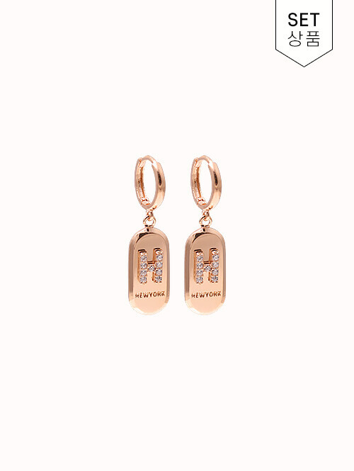 14K 18K 메데스 H 라운드 귀걸이