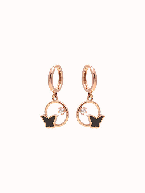 14K 18K 레바 나비 써클 귀걸이