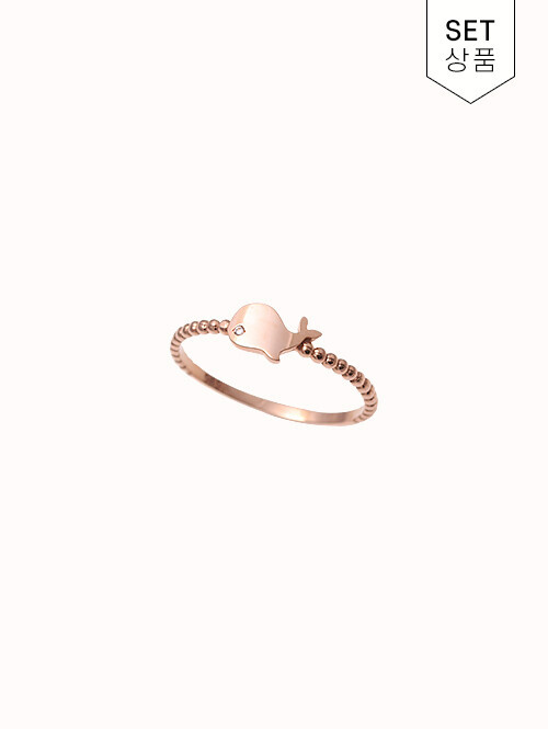 14K 18K 벤티나 고래 반지