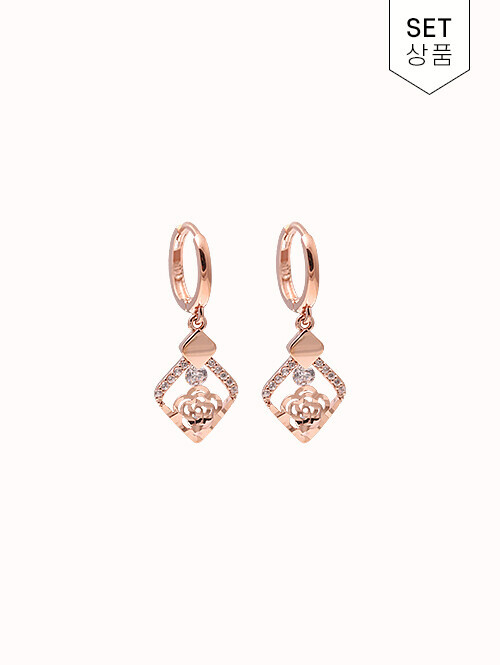 14K 18K 베라트 로즈 귀걸이