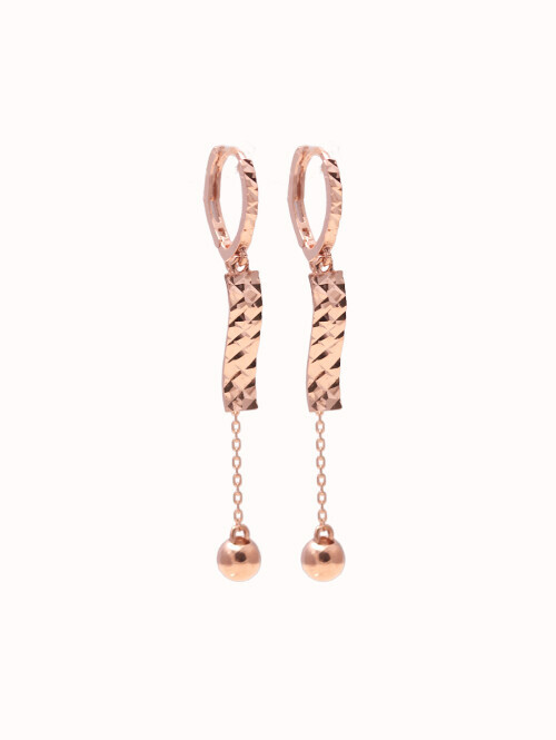 14K 18K 바버드 스퀘어 컷팅 드롭 귀걸이