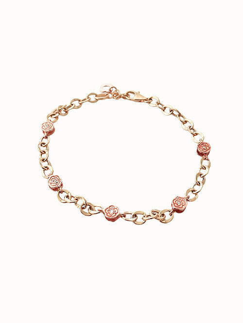 14K 18K 볼륨 장미 팔찌