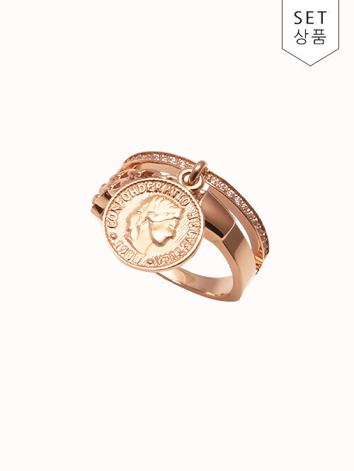 14K 18K 헬베티카 코인 두줄 반지