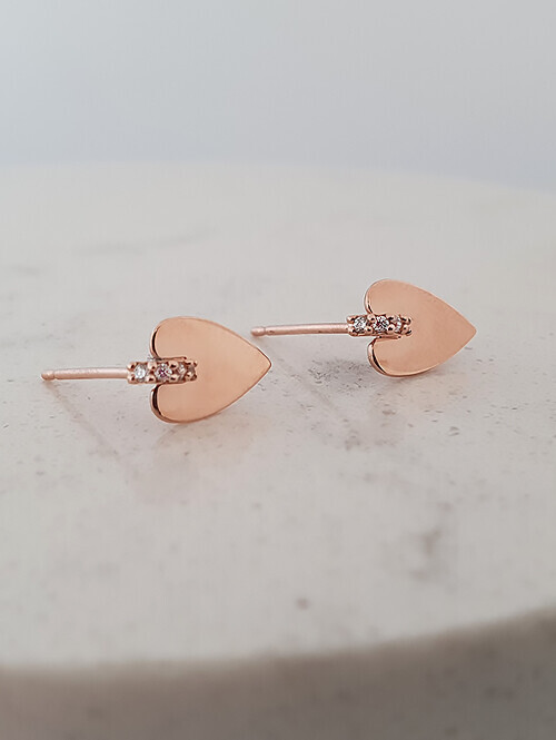 14K 르니아 하트 귀걸이