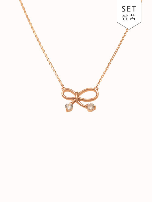 14K 18K 헤니아 리본 목걸이