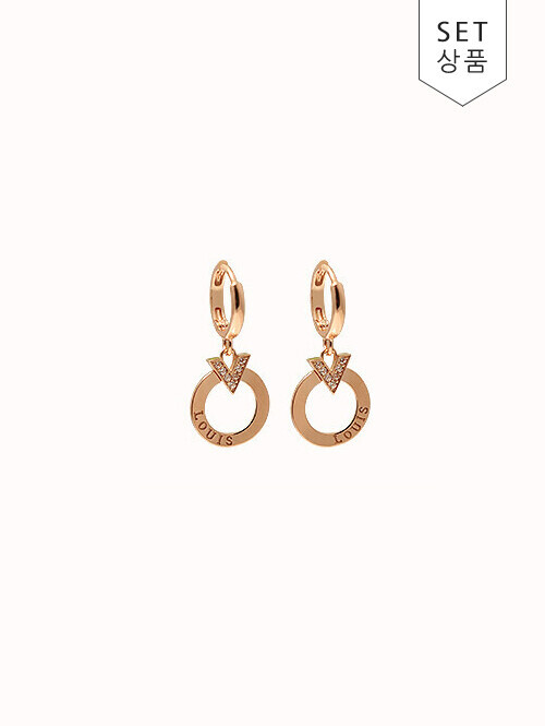 14K 18K 어로우 브이 써클 귀걸이