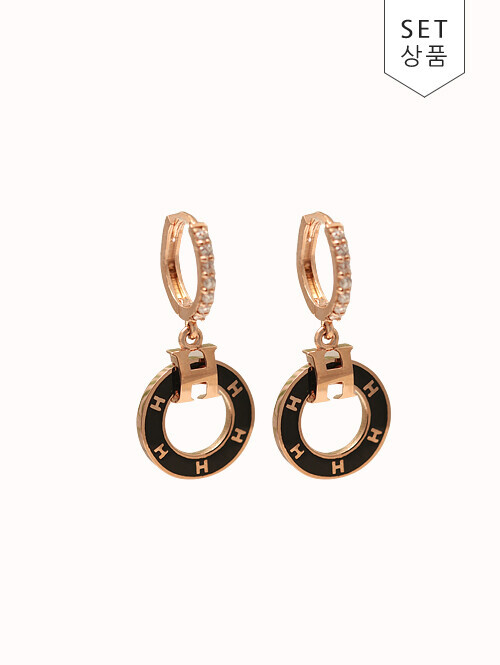 14K 18K 후아인 H 써클 귀걸이