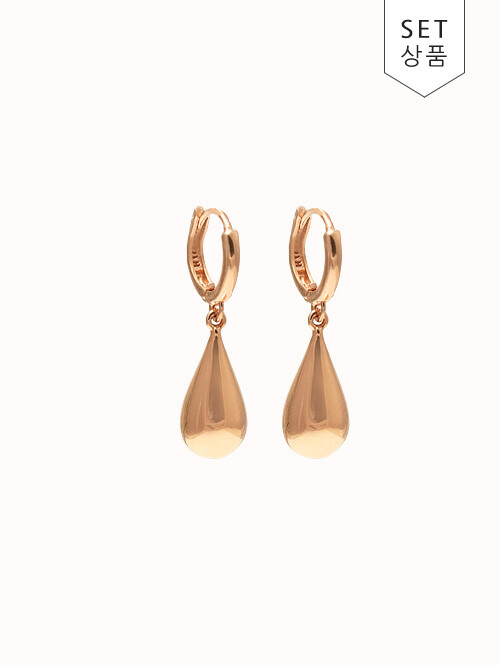 14K 18K 모던 물방울 귀걸이