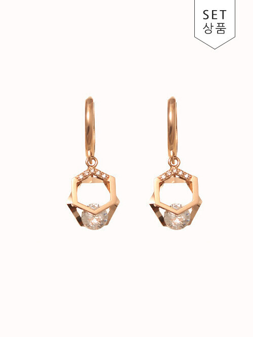 14K 18K 디너 육각 귀걸이