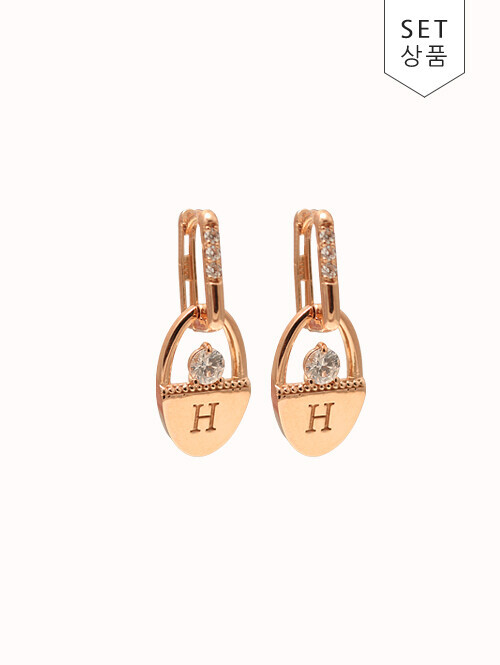 14K 18K 루비느 H 라운드 귀걸이