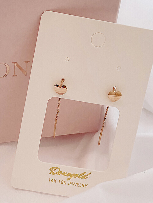 14K 시오 하트 드롭 귀걸이