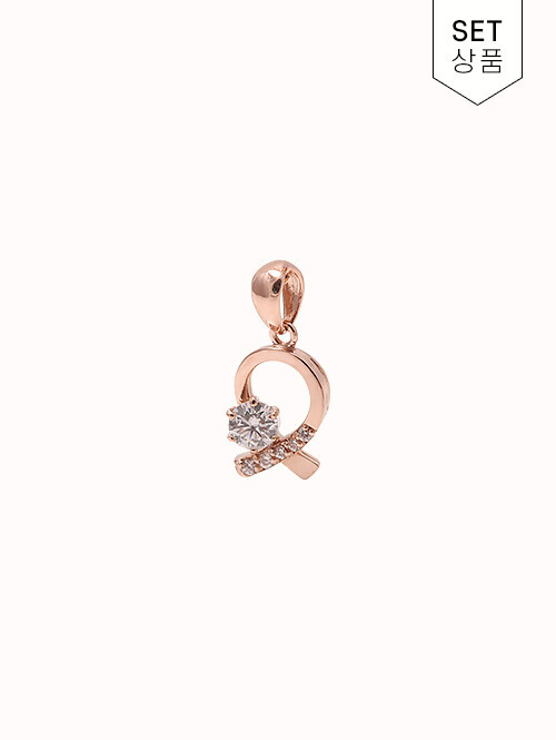 14K 18K 로아네 리본 라운드 펜던트(체인별도상품)