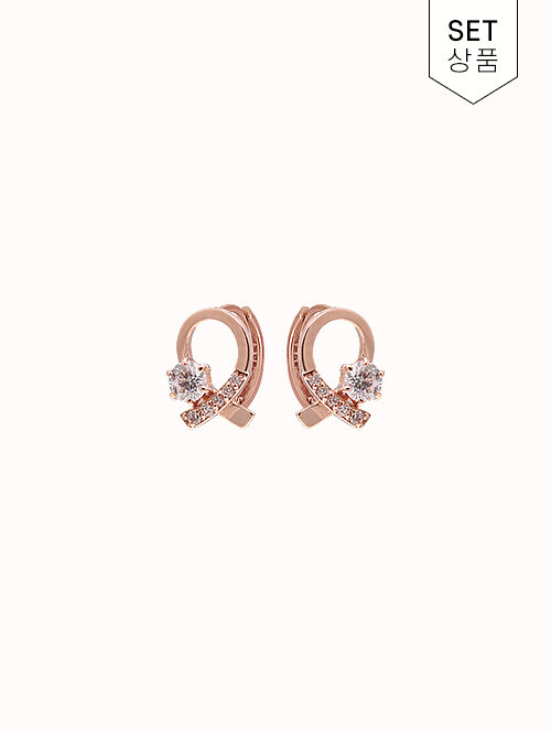 14K 18K 로아네 리본 라운드 귀걸이