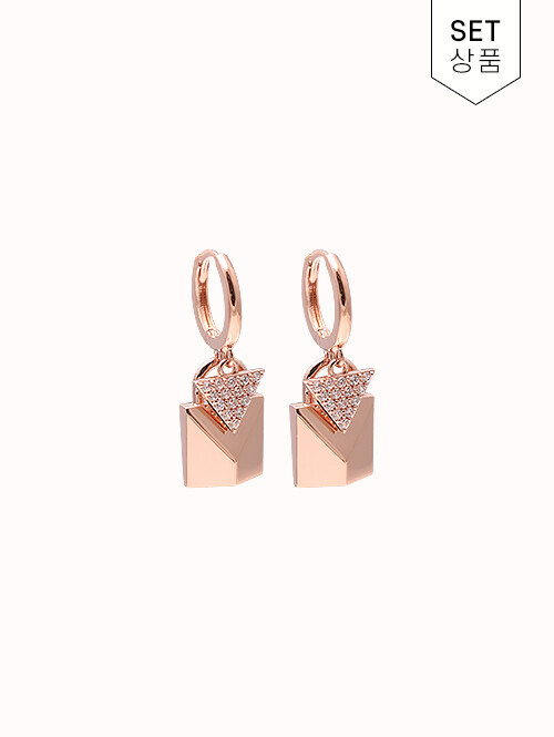 14K 18K 딕셔 삼각 포인트 귀걸이