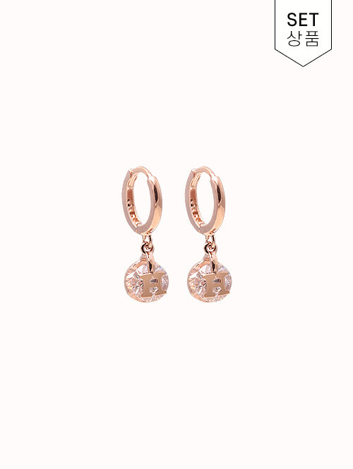 14K 18K 시메트 H 써클 원터치 귀걸이