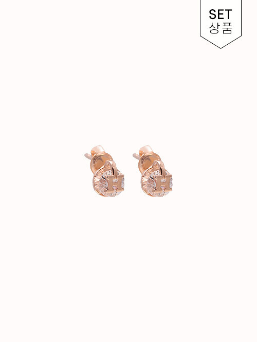 14K 18K 시메트 H 써클 핀 귀걸이