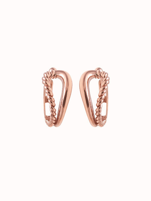 14K 18K 메니드 두줄 귀걸이