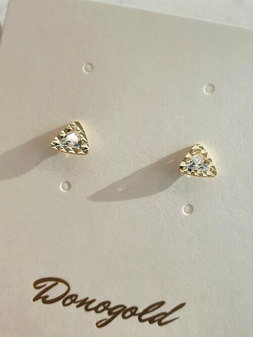 14K 반짝 삼각 귀걸이