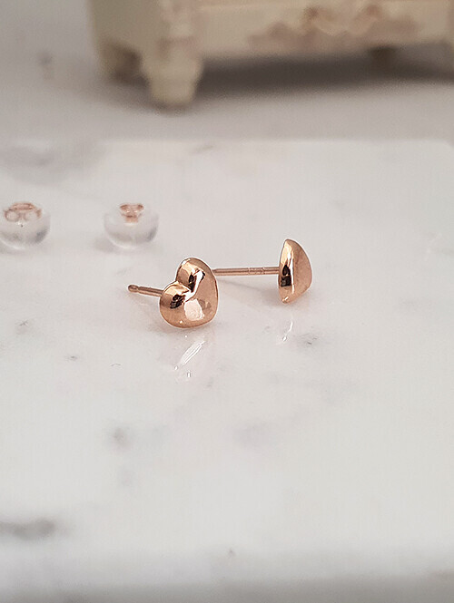 14K 동글 하트 귀걸이