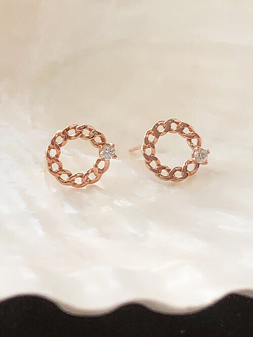 14K 젠티아 체인 써클 귀걸이