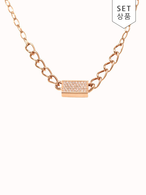 14K 18K 찰린 스퀘어 체인 목걸이
