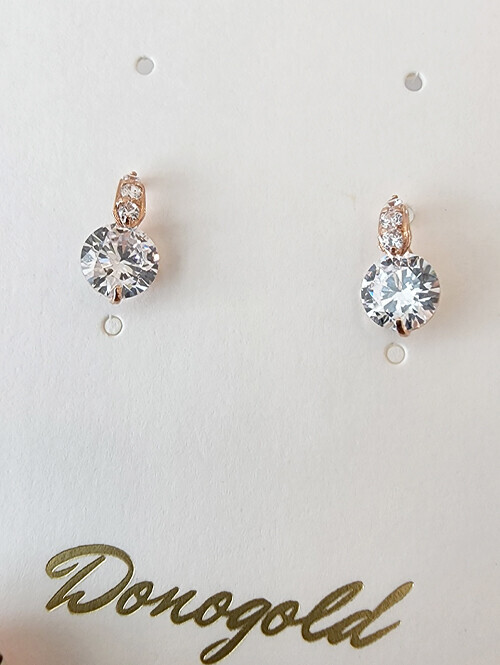 14K 제미 큐빅 핀귀걸이