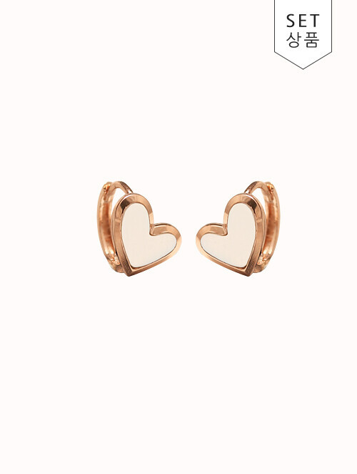 14K 18K 레네스 하트 자개 귀걸이