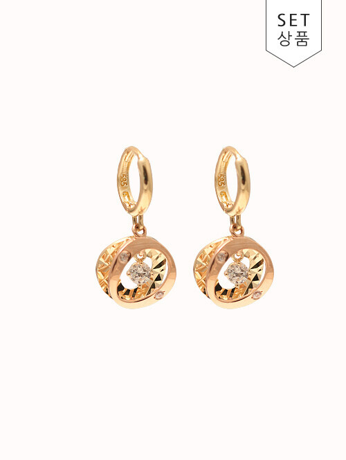 14K 18K 그레디 써클 귀걸이