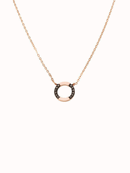 14K 18K 오페루스 블랙 써클 목걸이