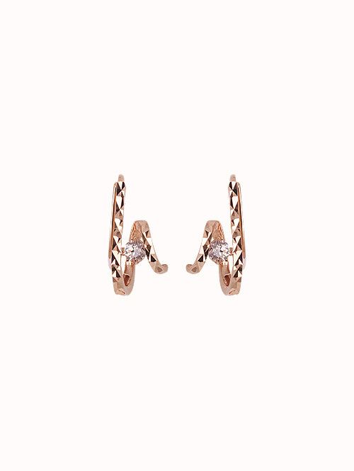 14K 18K 디보라 컷팅 웨이브 귀걸이