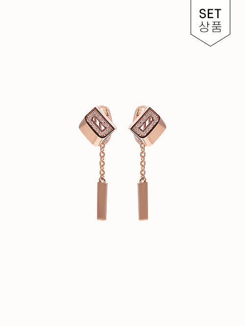 14K 18K 디아고 D 스퀘어 귀걸이