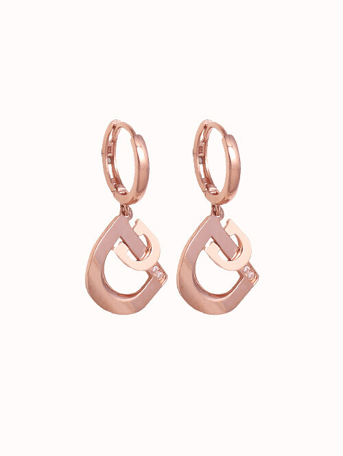 14K 18K 더블 D 링 귀걸이