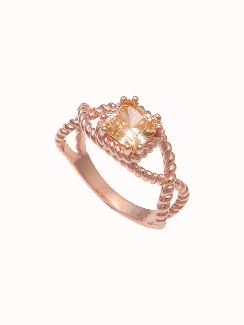 14K 18K 앤니크 시트린 꼬임 반지