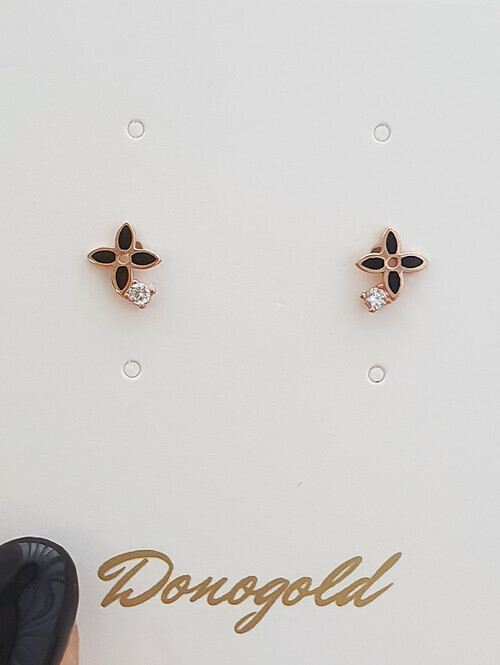 14K 스토리 플라워 에폭시 귀걸이