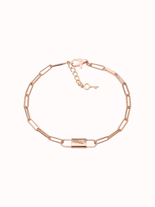 14K 18K 다이엔 자물쇠 클립 팔찌