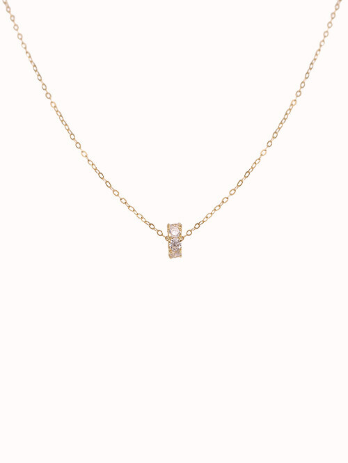 14K 멜루 원형큐빅 롤러 목걸이