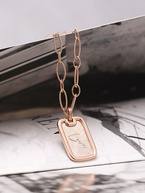 14K 18K 리블 Love 태그 목걸이