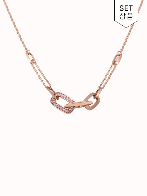 14K 18K 레니트 두줄 클립 체인 목걸이