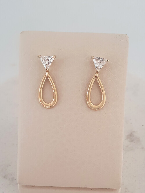 14K 삼각 물방울 귀걸이