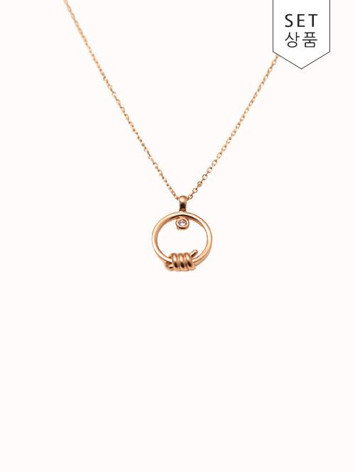 14K 18K 콜린 매듭 써클 목걸이